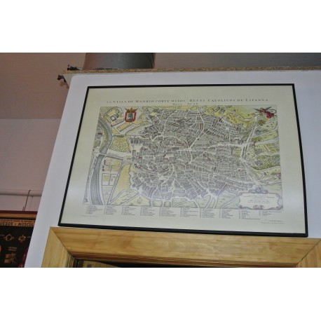 PLANO LA VILLA DE MADRID CORTE DE LOS REYES DE ESPANNA HACIA 1635