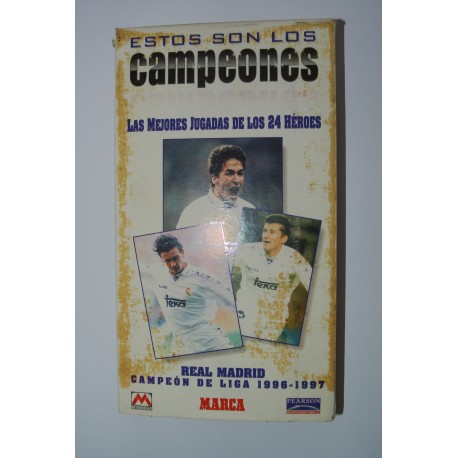 ESTOS SON LOS CAMPEONES. LAS MEJORES JUGADAS. REAL MADRID. CAMPEON DE LIGA 1996-1997. VIDEO VHS DE MARCA