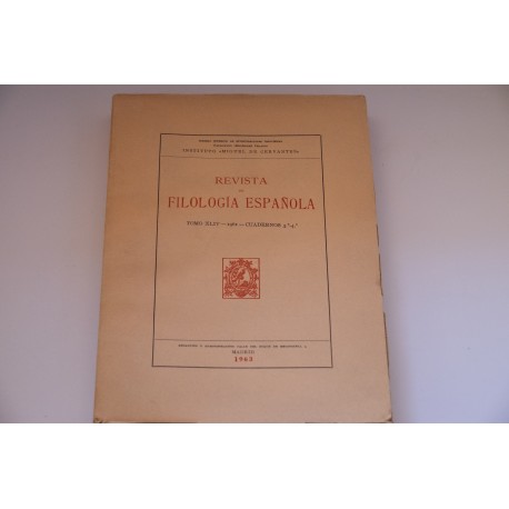 REVISTA DE FILOLOGIA ESPAÑOLA. TRES TOMOS