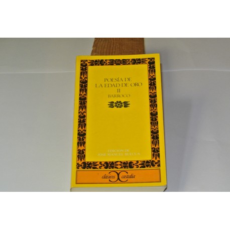 POESÍA DE LA EDAD DE ORO II. BARROCO