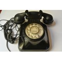 TELÉFONO ANTIGUO BAQUELITA DE SOBREMESA EN NEGRO. VINTAGE